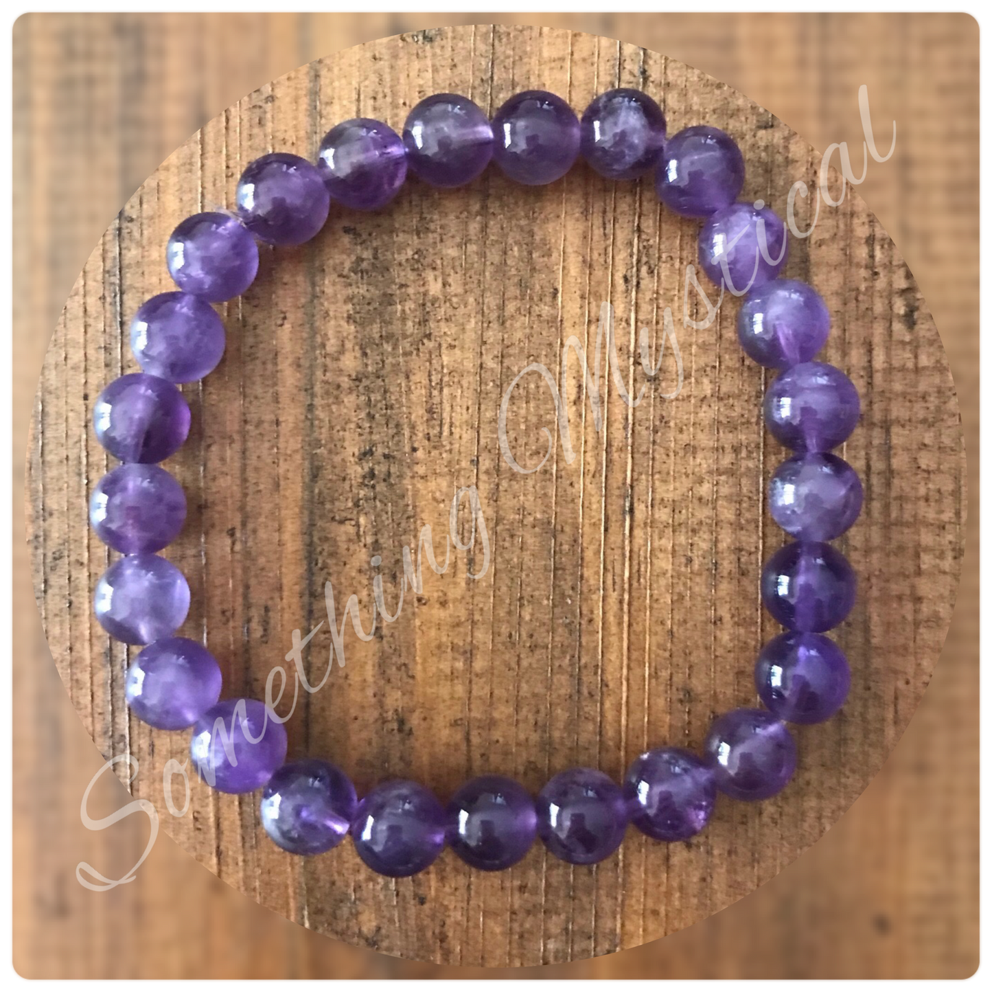 Bracelet - Amethyst - 7mm round stone