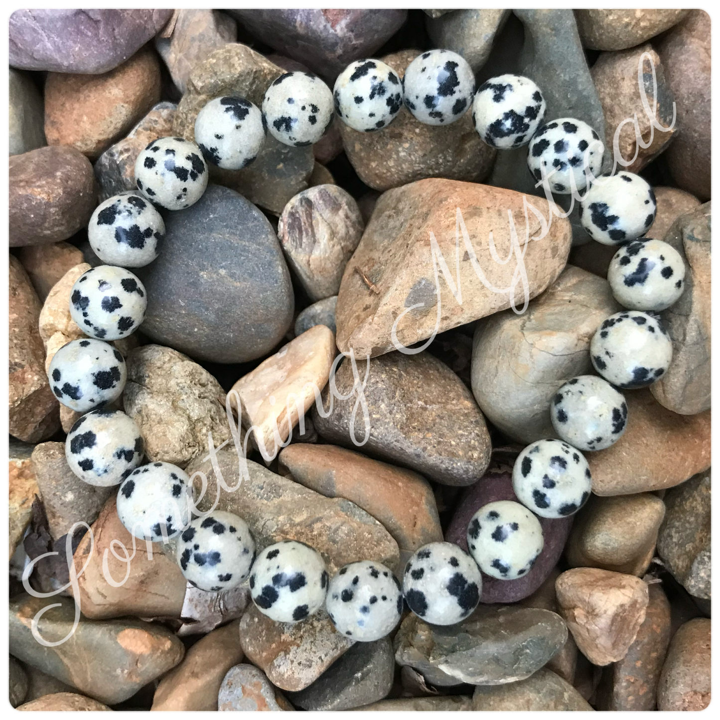 Bracelet - Dalmatian Jasper Bracelet - 8mm round stone