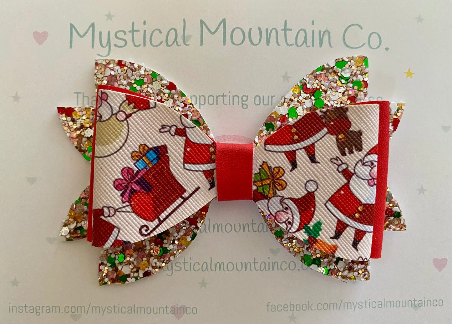 Christmas Bow - Christmas Santa (Triple)