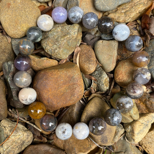 Bracelet - Merlinite (Dendritic Opal) - Earth tones