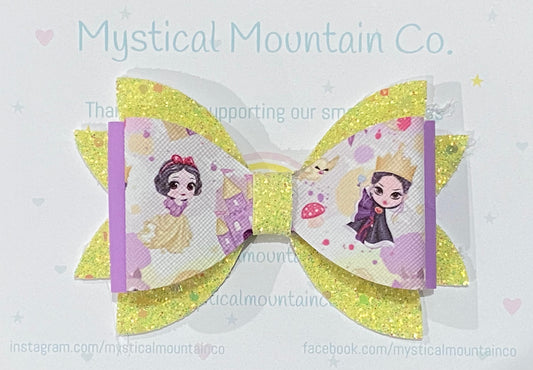 Bow (triple layer) - Snow Princess & Queen Yellow