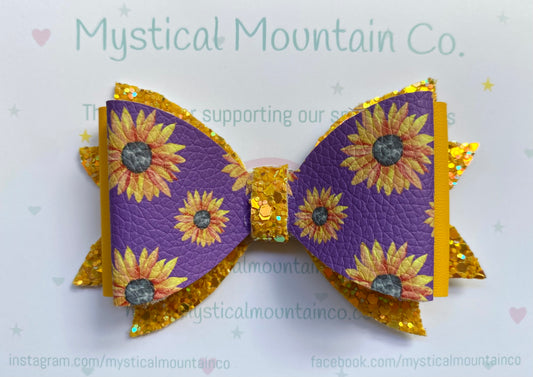 Bow (triple layer) - Sunflower Purple