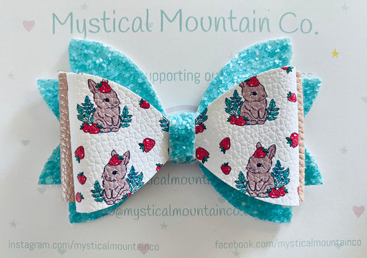 Bow (triple layer) - Aqua Bunny