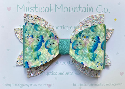 Bow (triple layer) - Soul white glitter