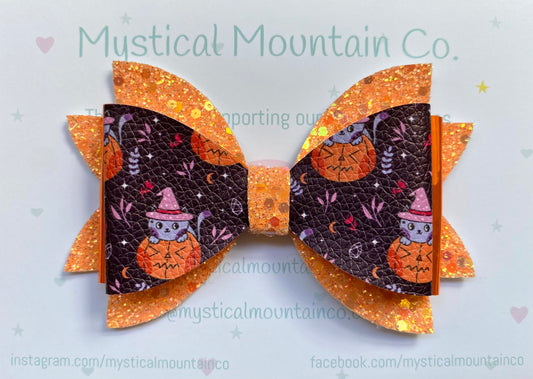 Bow (triple bow) - Pumpkin Kitties