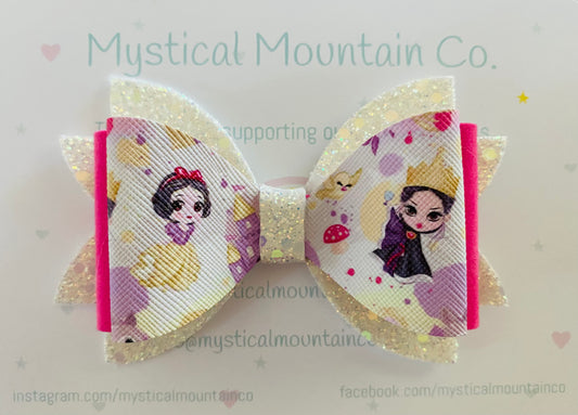Bow (triple layer) - Snow Princess & Queen White