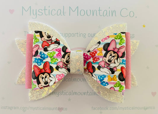 Bow (triple layer) - Minnie Pink