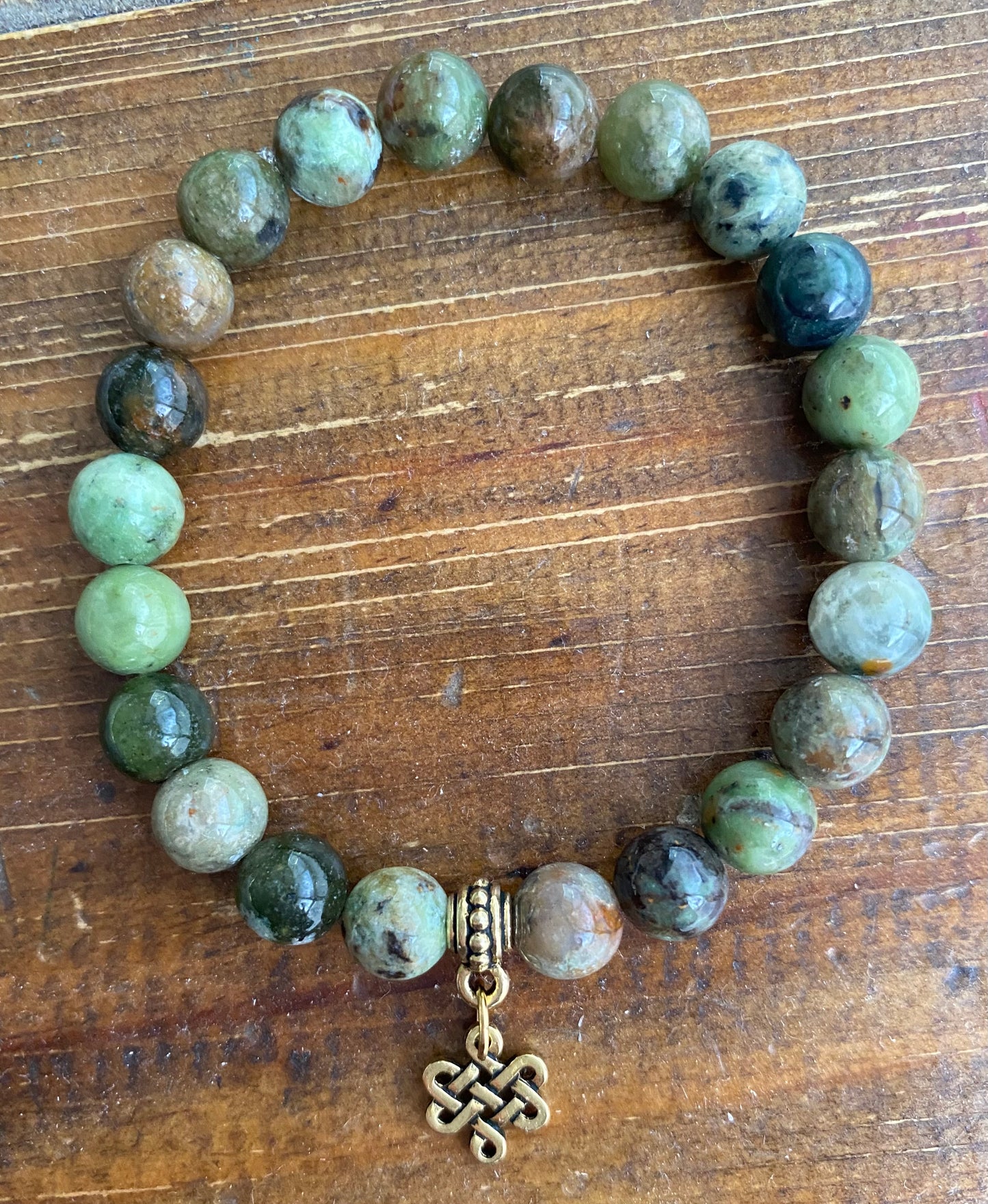 Bracelet - Green Opal with charm