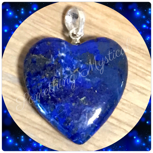Pendant - Lapis Lazuli Heart (with Sterling Silver Finding)