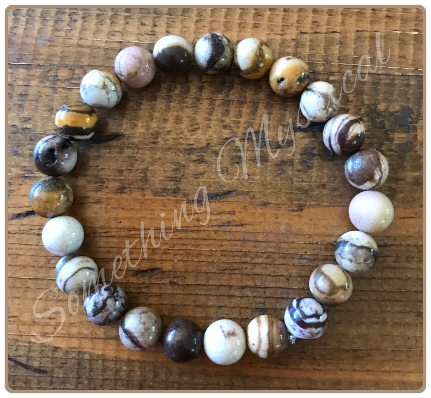 Bracelet - Australian Zebra Jasper - 8mm round stone
