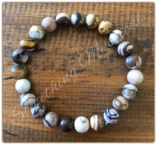 Bracelet - Australian Zebra Jasper - 8mm round stone