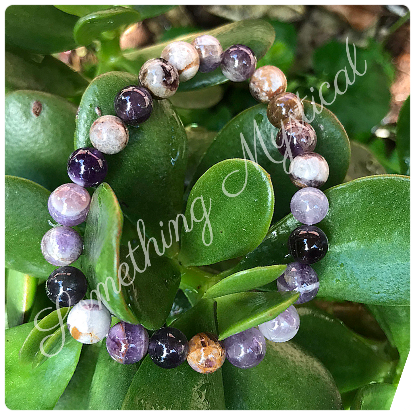 Bracelet - Flower Amethyst - 7mm round stone