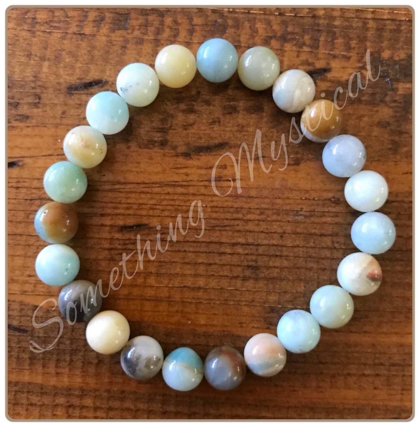 Bracelet - Amazonite (Multi-colour) - 8mm round stone