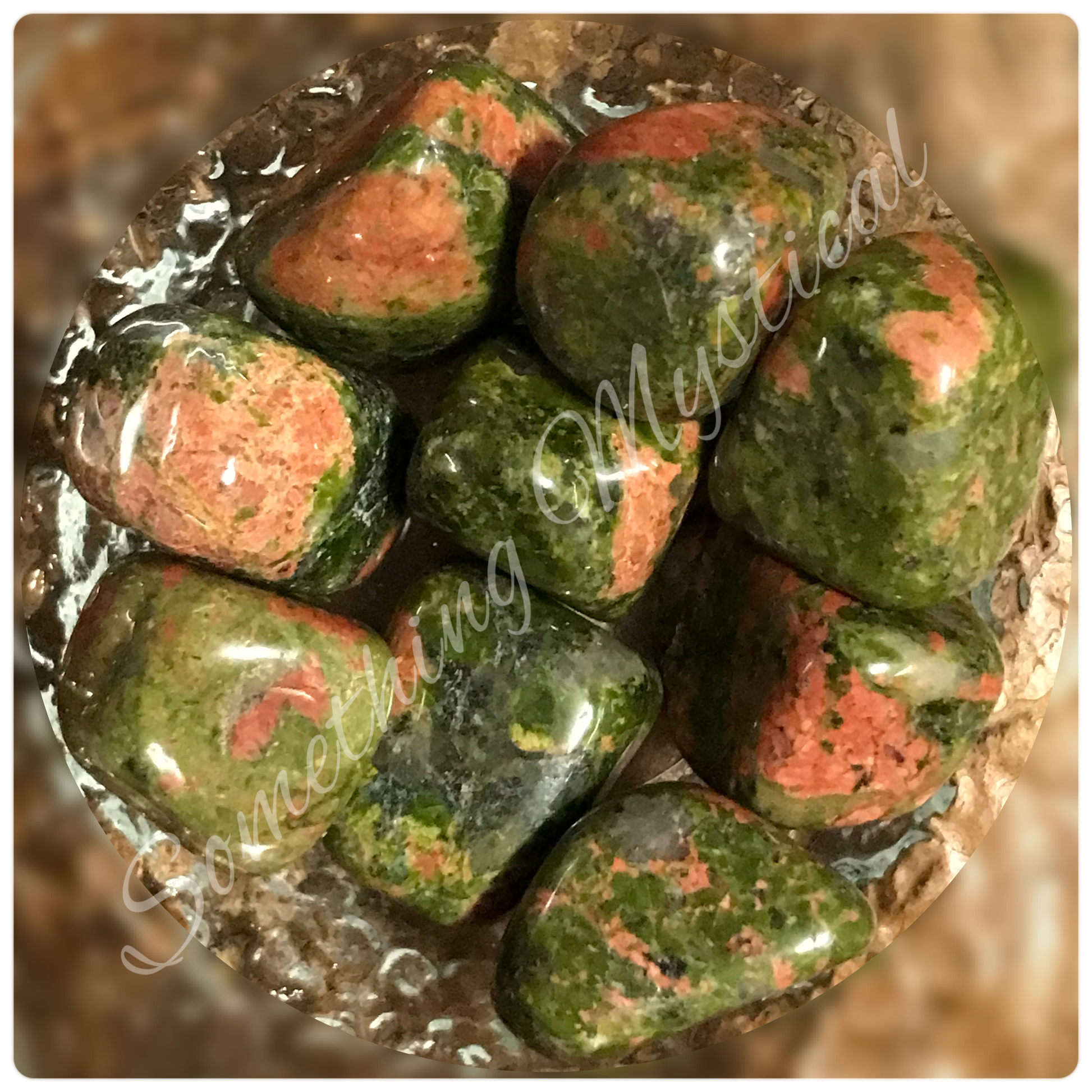 Unakite tumble stone