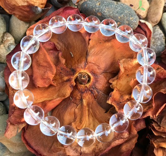 Bracelet - Clear Quartz - 8mm round stone