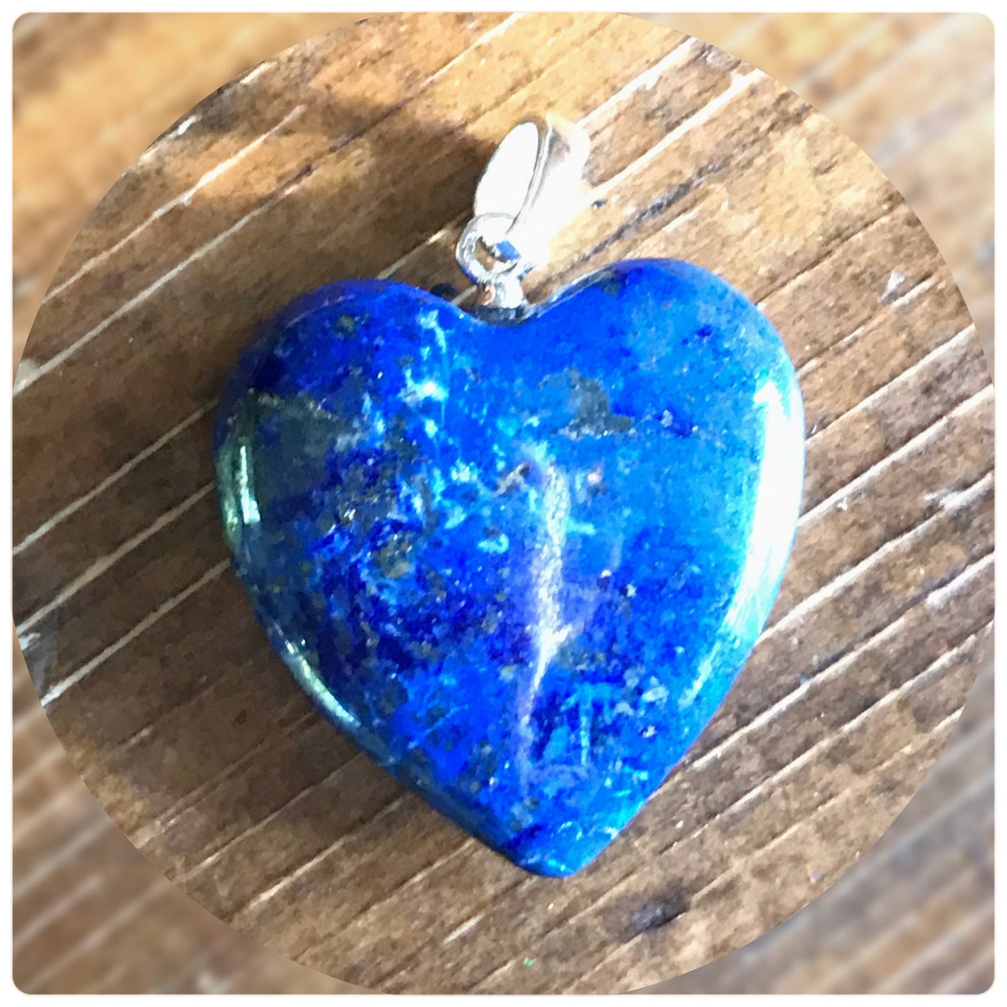 Pendant - Lapis Lazuli Heart (with Sterling Silver Finding)