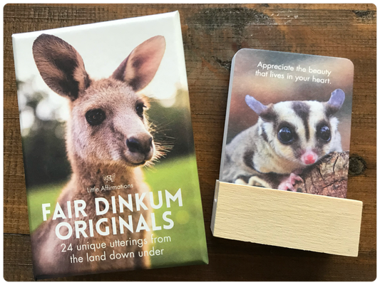 ‘Fair Dinkum Originals’ Affirmation Cards & Stand