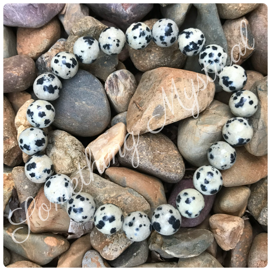 Bracelet - Dalmatian Jasper Bracelet - 8mm round stone