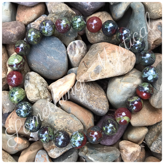 Bracelet - Dragon Blood Jasper - 7mm round stone