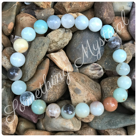 Bracelet - Amazonite (Multi-colour) - 8mm round stone