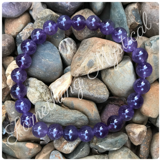 Bracelet - Amethyst - 7mm round stone