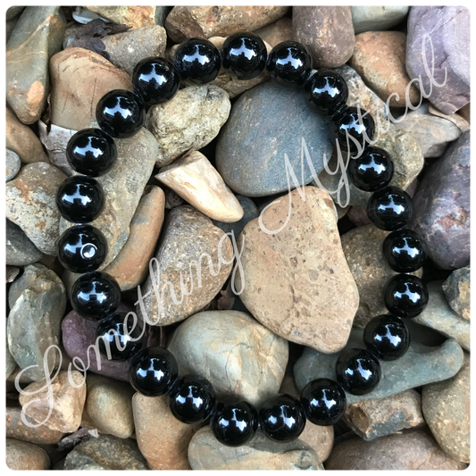 Bracelet - Black Tourmaline - 8mm round stone